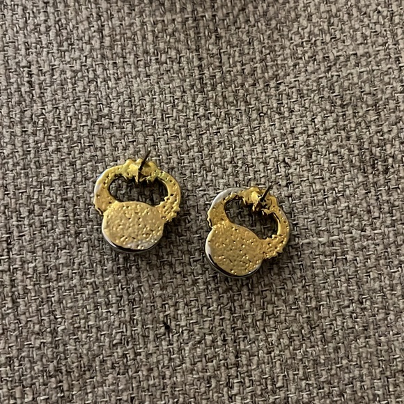 Gold Black and Silver earrings - Picture 2 of 3